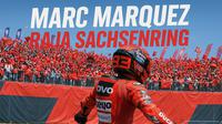 Marc Marquez punya rekam jejak apik di Sirkuit Sachsenring, Jerman. (Foto: AFP, Grafis: Hendry Wibowo/Bola.com)