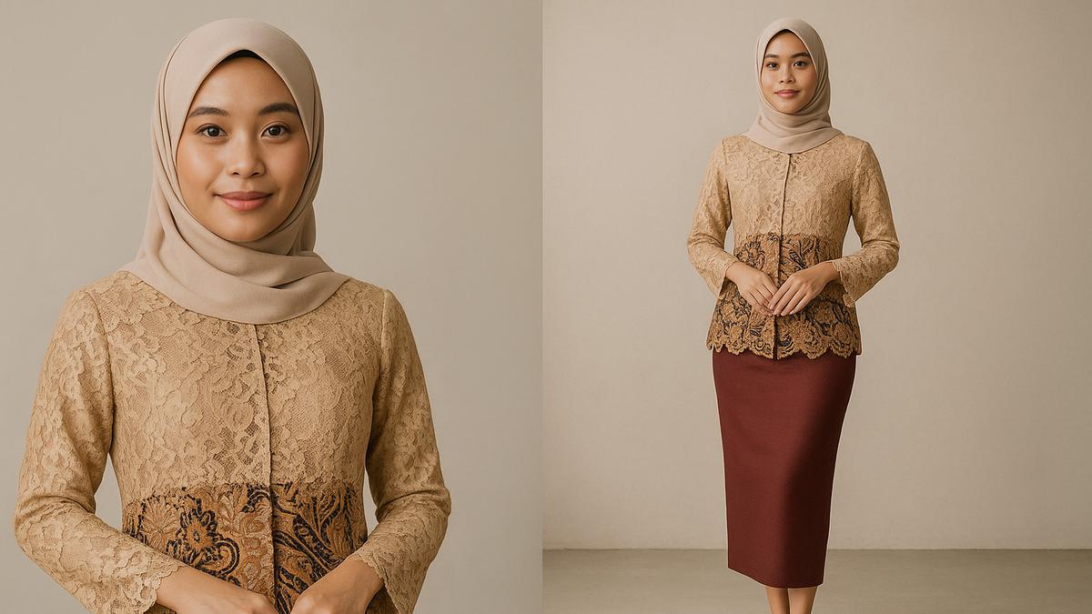 8 Tren Model Batik Brokat Kombinasi Rok Span Modern 2025, Cocok Buat Anak Muda