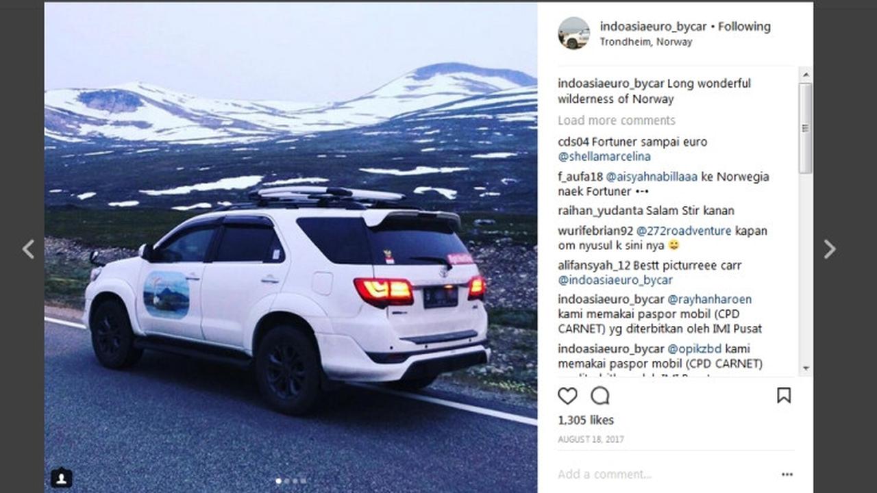 Pasutri asal Jakarta keliling Aisa-Eropa pakai Toyota Fortuner.