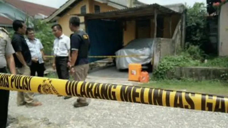 Salah satu rumah terduga teroris yang pernah digrebek Densus 88 di Kabupaten Kampar.