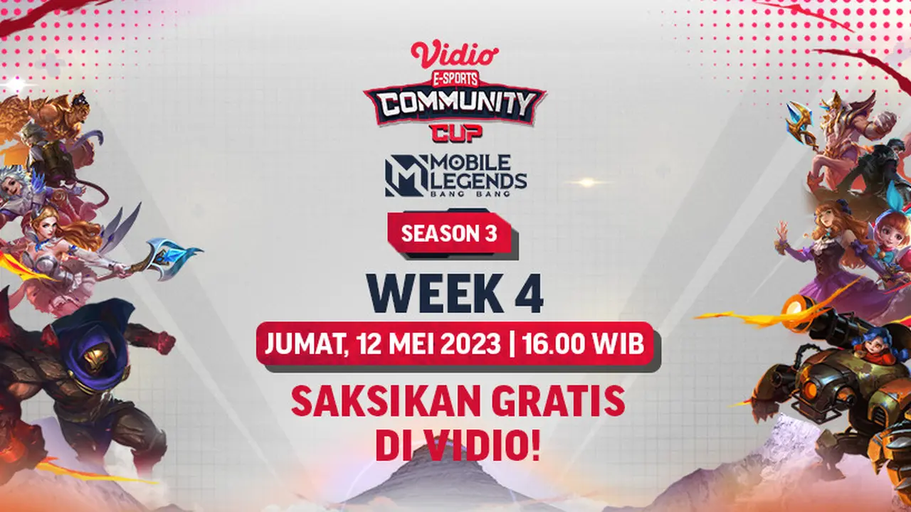 Live Streaming Mobile Legends Bang-bang Vidio Community Cup Season 3 Week 4 Jumat, 12 Mei