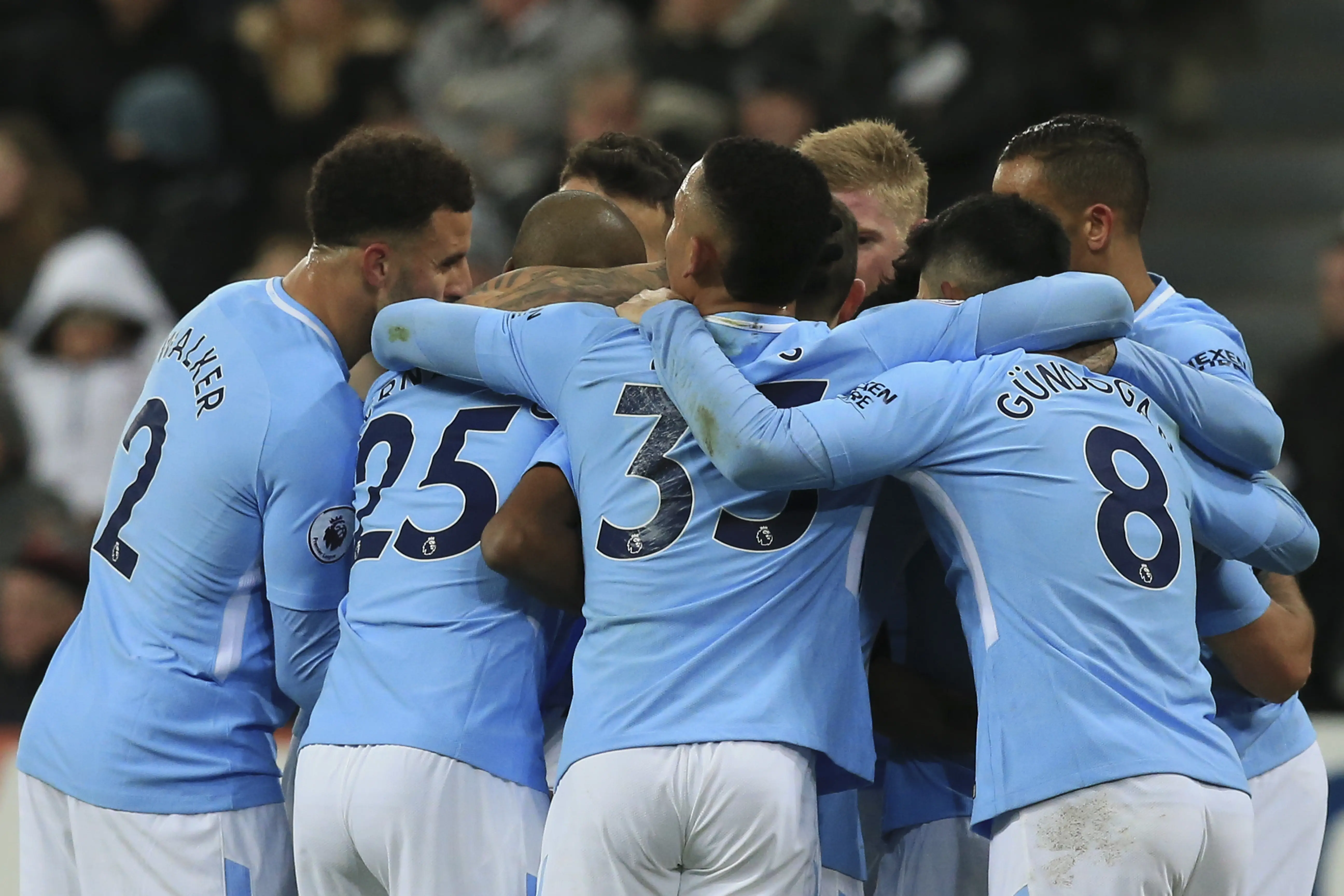 Raihan 1-0 di kandang Newcastle United menjadi kemenangan tandang ke-11 yang diraih Manchester City di Premier League dan menyamai prestasi Chelsea. (AFP/Lindsey Parnaby)