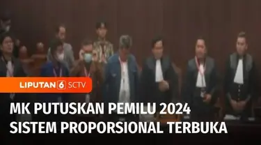 Mahkamah Konstitusi memutuskan sistem pemilu proporsional terbuka sesuai dengan Undang-undang no. 7 tahun 2017 tentang Pemilihan Umum. Dalam putusannya MK menolak gugatan yang diajukan terkait sistem pemilu proporsional tertutup.