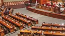 Suasana Rapat Paripurna DPR RI Ke-7 Masa Persidangan I Tahun Sidang 2022-2023 di kompleks Parlemen, Jakarta, Kamis (29/9/2022). Agenda rapat paripurna kali ini adalah pembicaraan tingkat II/pengambilan keputusan atas RUU tentang APBN tahun anggaran 2023. (Liputan6.com/Angga Yuniar)