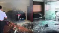 Mobil Listrik 'Terbang' Terabas Lobi Hotel Grand Cokro Klaten, Diduga Lepas Kendali