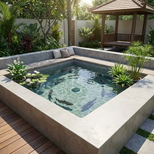 Model Kolam Ternak Lele Sekaligus Taman Air