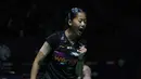 Namun, permainan tenang Putri Kusuma Wardani berhasil mengamankan dua poin terakhir sekaligus menutup laga di set kedua dengan skor 21-15. Tampak dalam foto, pebulu tangkis tunggal putri Indonesia, Putri Kusuma Wardani saat beraksi melawan wakil Taiwan, Sung Shuo Yun, pada babak 32 besar Indonesia Masters 2026 di Istora Gelora Bung Karno, Senayan, Jakarta, Rabu (21/1/2026) malam. (Bola.com/Abdul Aziz)