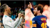 Berikut ini top scorer sementara La Liga musim 2017/2018 hingga pekan ke-29. Lionel Messi masih teratas dengan torehan 25 gol dibayangi Cristiano Ronaldo dengan 22 gol. (Kolase foto-foto AP dan AFP)
