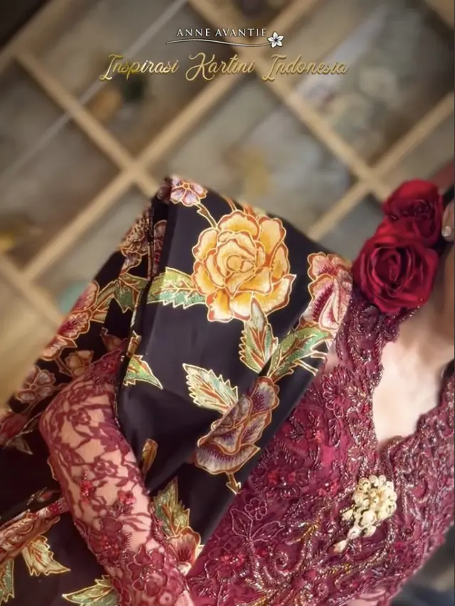 Potret Detail Kebaya Merah Maia Estianty Saat Hari Kartini