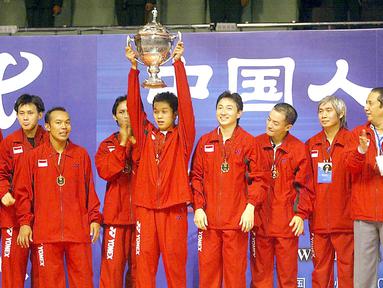 Butuh waktu yang sangat lama bagi tim bulu tangkis putra Indonesia untuk membawa pulang Piala Thomas kembali ke Tanah Air. (AFP/Goh Chai Hin)