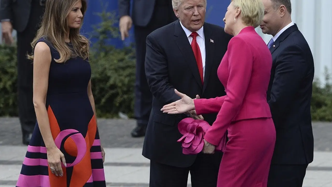 Presiden AS Donald Trump dan istri bertemu dengan Presiden Andrzej Duda serta Agata Kornhauser-Duda
