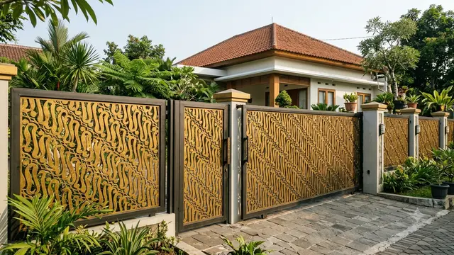 Model Pagar Besi Motif Laser Cut