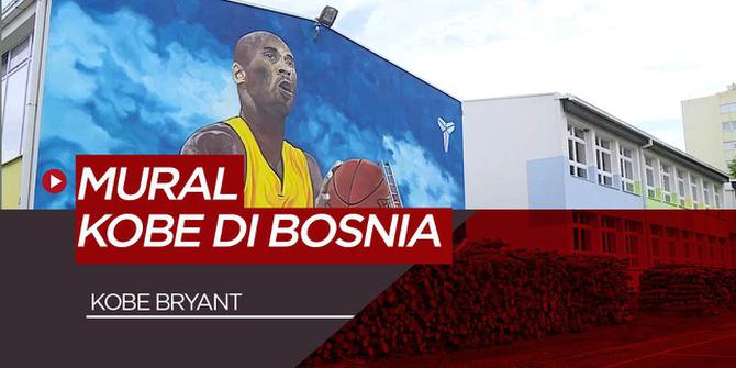 VIDEO: Sebuah Mural Raksasa Legenda NBA, Kobe Bryant Dibuat di Bosnia