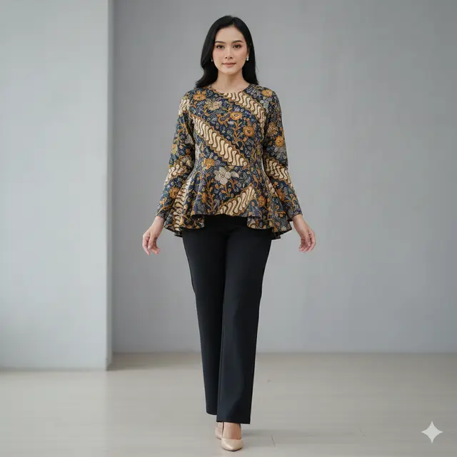 Atasan Batik Wanita Panjang Model Tunik