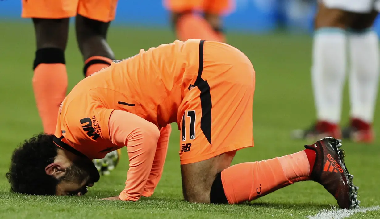 6. Mohamed Salah (Liverpool) - 7 Gol. (AP/Kirsty Wigglesworth)