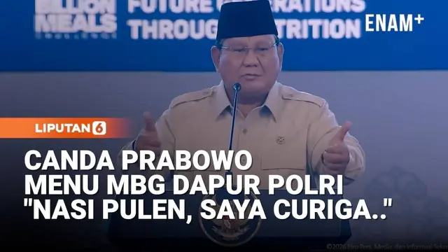 Canda Prabowo soal Menu MBG Dapur Polri: Nasi Pulen, Saya Curiga Ini