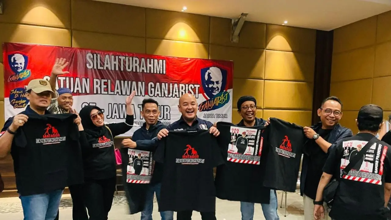 Ganjarist Jatim berkumpul sambut Pilpres 2024. (Dian Kurniawan/Liputan6.com).