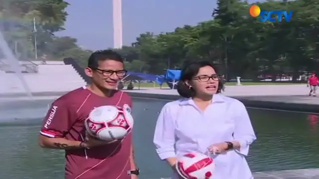 Sandiaga Pamer Revitalisasi Lapangan Banteng ke Sri Mulyani