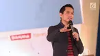 Creative dan Aktor, Dude Harlino berbagi inspirasi peluang bisnis kepada peserta EGTC 2018 Bandung di Graha Sanusi Hardjadinata, Universitas Padjajdaran, Bandung, Kamis (6/12). Dude juga memberi tips menjalankan bisnis. (Liputan6.com/Helmi Fithriansyah)