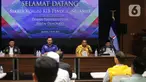 Relawan pendukung bakal calon presiden Anies Baswedan yang tergabung dalam Sekretariat Bersama Kuning Ijo Biru (Sekber KIB) menemui Ketua Umum (Ketum) Partai Demokrat Agus Harimurti Yudhoyono (AHY) di DPP Partai Demokrat, Menteng, Jakarta Pusat pukul 13.30 WIB, Rabu (7/6/2023). (Liputan6.com/Faizal Fanani)