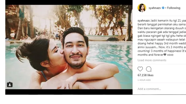 Syahnaz Sadiqah (Foto: Instagram)