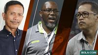 Djanur, Jacksen, Aji Santoso (Bola.com/Adreanus Titus)