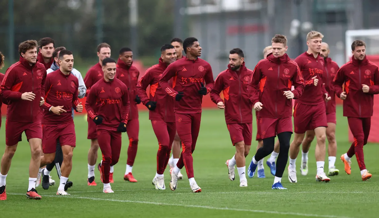 Manchester United akan menjamu Galatasaray di Old Trafford pada Rabu, 4 Oktober 2023, jam 02:00 WIB. (Darren Staples / AFP)