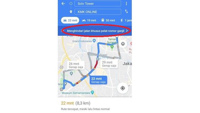 Begini Caranya Menghindari Jalur Ganjil Genap Menggunakan Google Maps Otomotif Liputan6 Com