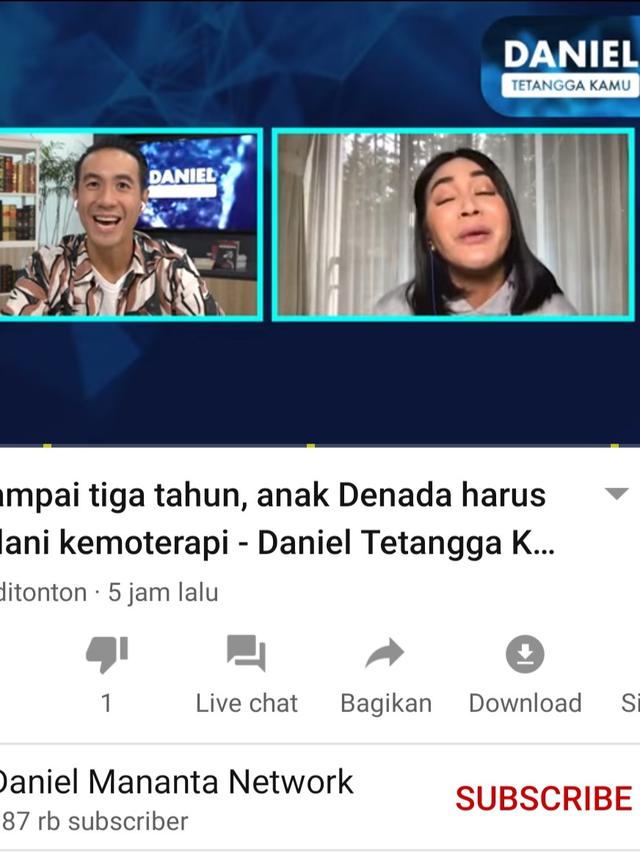 Unggahan Daniel Mananta. (Foto: YouTube Daniel Mananta Network)