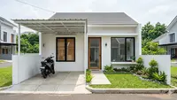 6 Desain Rumah Kecil 6 x 10 dengan Taman Depan Mini dan Kanopi yang Fungsional