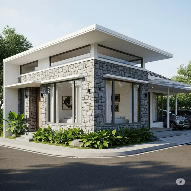 Desain Rumah Hook Minimalis 1 Lantai (Image by ChatGPT)
