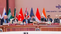 Presiden Jokowi dalam pertemuan sesi pertama Konferensi Tingkat Tinggi (KTT) G20 India yang digelar di Bharat Mandapam, IECC, Pragati Maidan, New Delhi, India, Sabtu (9/9/2023). (Foto: Laily Rachev - Biro Pers Sekretariat Presiden)