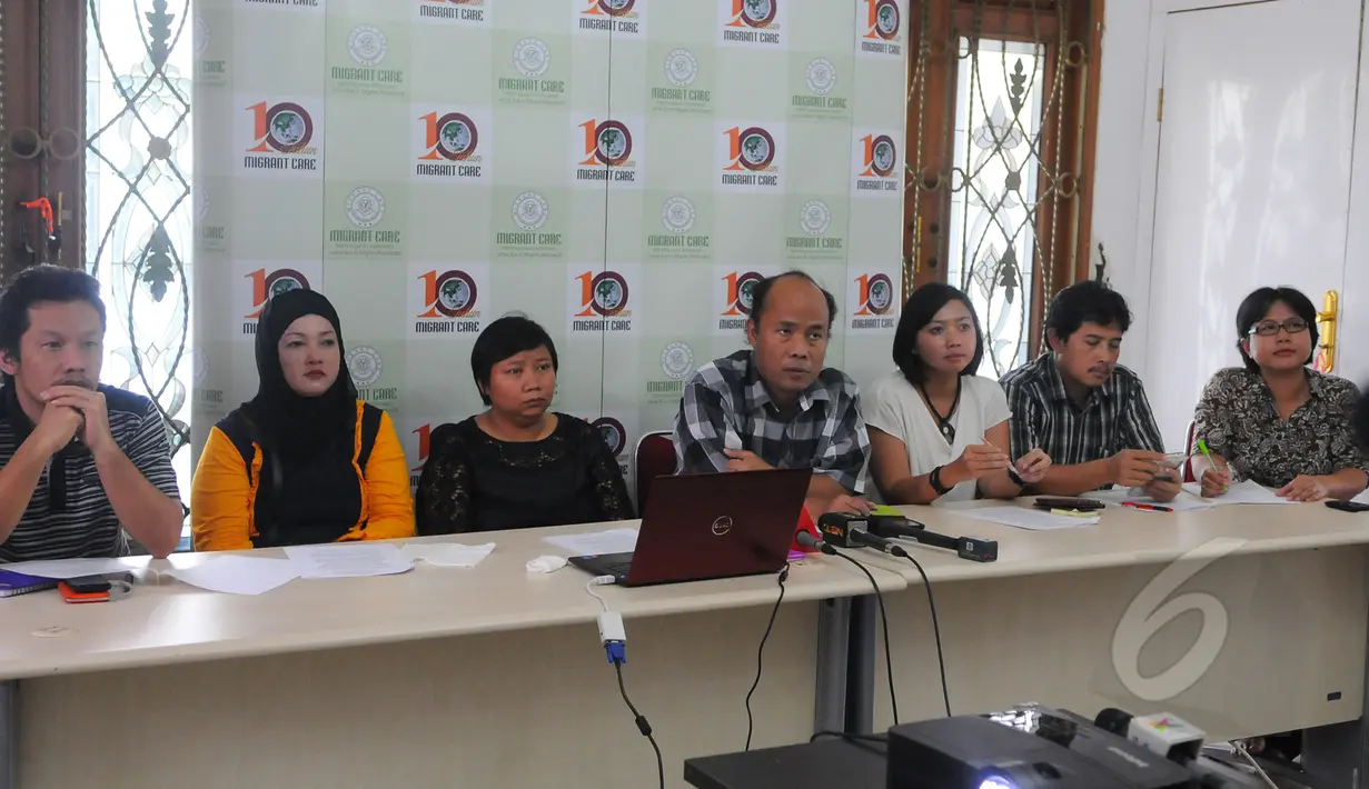 Suasana konferensi pers yang digelar Migrant Care terkait eksekusi mati Siti Zaenab oleh Arab Saudi, Jakarta, Kamis (16/4/2015). (Liputan6.com/Herman Zakharia)