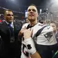 Tom Brady menjadi pemain tertua yang memenangi Super Bowl mengalahkan catatan Peyton Manning. (AFP/Jamie Squire)