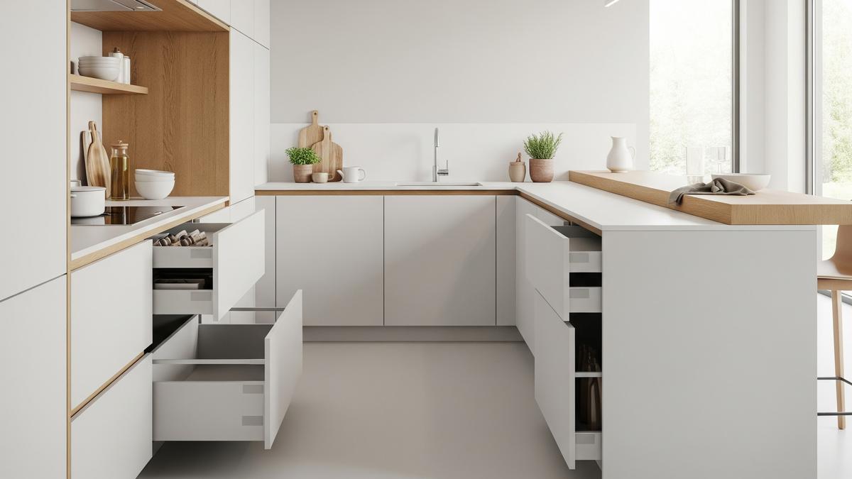 7 Inspirasi Dapur Perabot Minimalis dengan Laci Tersembunyi, Rahasia Dapur Rapi