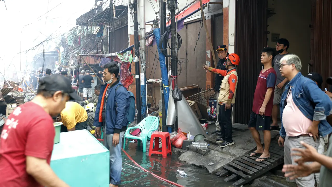 Lokasi kebakaran rumah tinggal di Jalan Duri Utara l, RT 05, 11, 12, 13, dan 14 /RW 02, Duri Utara, Tambora, Jakarta Barat.