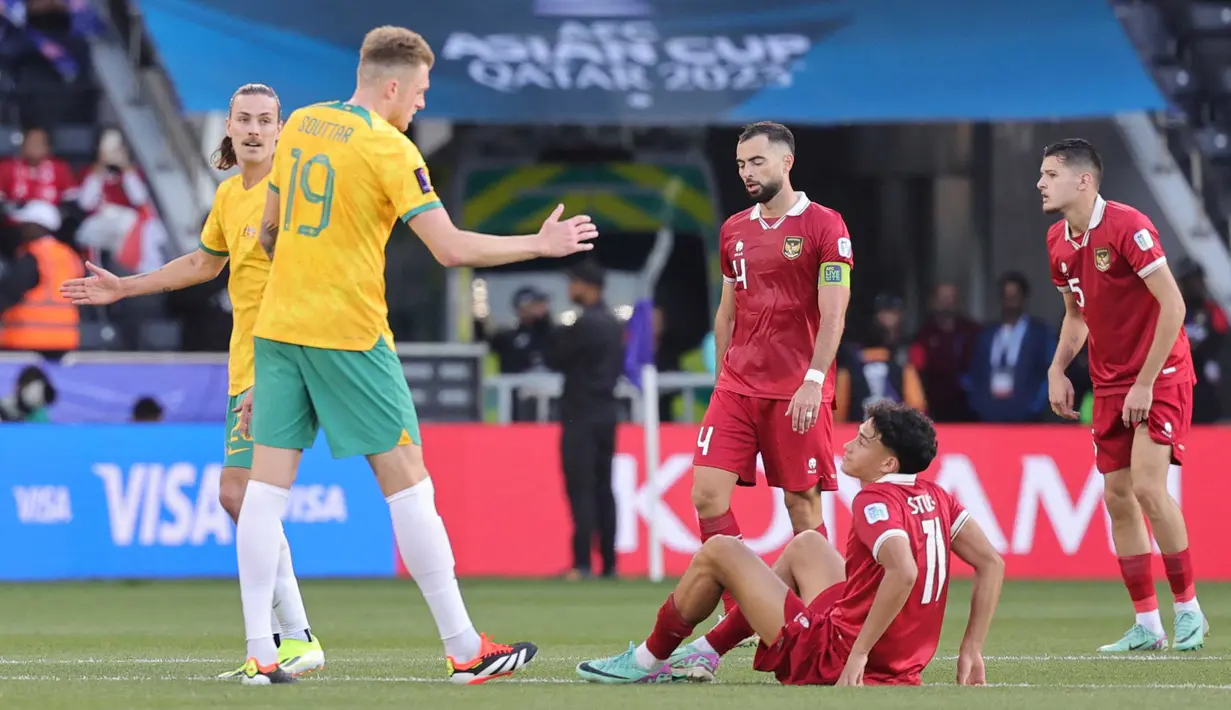 Menghadapi Australia, timnas Indonesia tampil tenang dan beberapa kali menyerang. (Giuseppe CACACE/AFP)