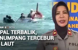 Kapal Terbalik, Penumpang Tercebur ke Laut