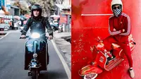 Vino G Bastian dan Vespa klasiknya (Sumber: Instagram/vinogbastian__)