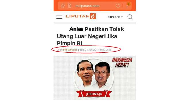 klaim netizen soal artikel Liputan6.com