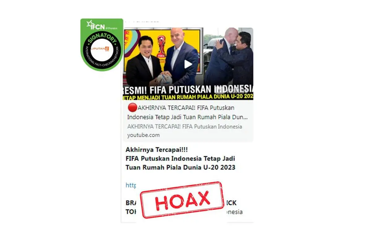 Cek Fakta FIFA tetap pertahankan Indonesia sebagai tuan rumah Piala Dunia U-20