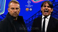 Liga Champions - Barcelona Vs Inter Milan - Duel Pelatih: Hansi Flick Vs Simone Inzaghi (Bola.com/Adreanus Titus)