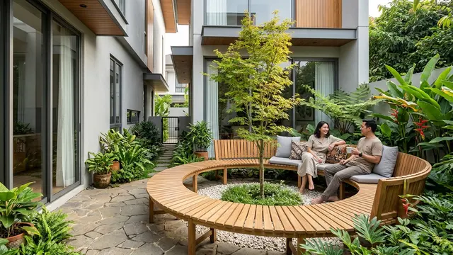 Inspirasi Area Duduk Melingkar di Samping Rumah (AI Generated)