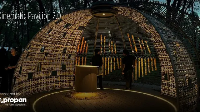 Instalasi  Kinematic Pavilion 2.0  Gunakan Alat Musik Sederhana dari Material Ramah Lingkungan