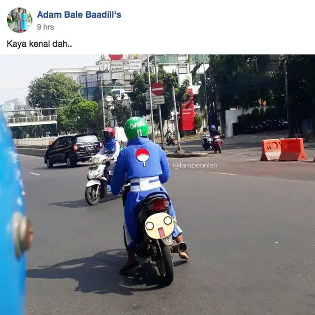 6 Momen Kocak Ojek Online saat Pakai Jaket, Bikin Tepuk Jidat