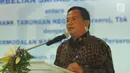 Dirut PNM, Arief Mulyadi memberi sambutan saat penandatanganan perjanjian pembelian saham bersyarat PNMIM dari PNM, Jakarta (22/4). Pembelian perusahaan manajer investasi merupakan langkah awal perseroan merealisasikan rencana ekspansi untuk memperluas cakupan bisnisnya. (Liputan6.com/Angga Yuniar)