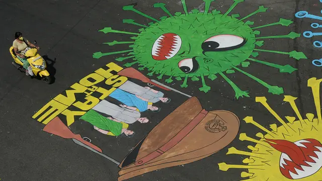 Grafiti Betebaran di Jalan Demi Tingkatkan Kepedulian soal COVId-19