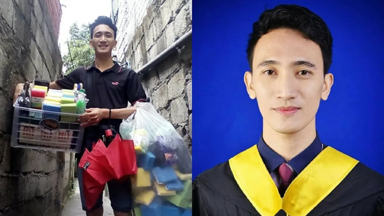 Salut, Penjual Spons Cuci Piring Ini Sukses Menyandang Gelar Sarjana
