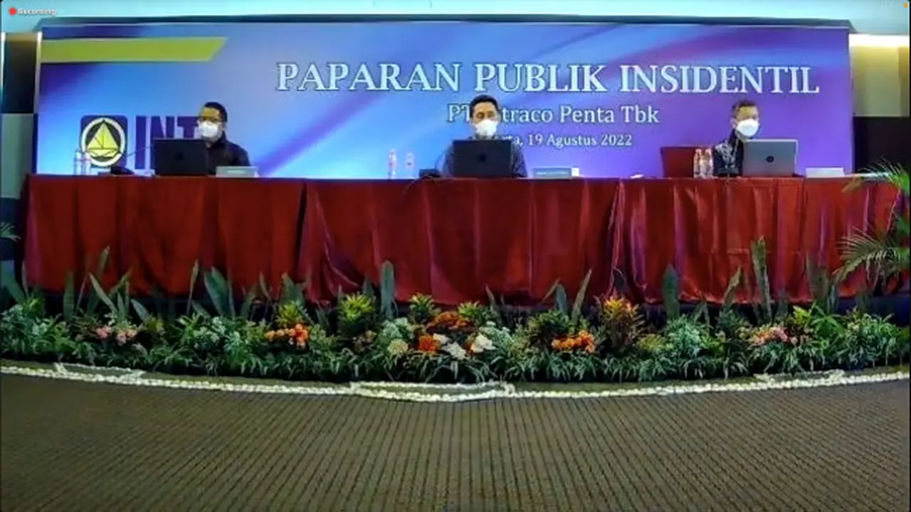 Paparan publik insidentil PT Intraco Penta Tbk (INTA), Jumat, 19 Agustus 2022 (Foto: tangkapan layar/Pipit I.R)