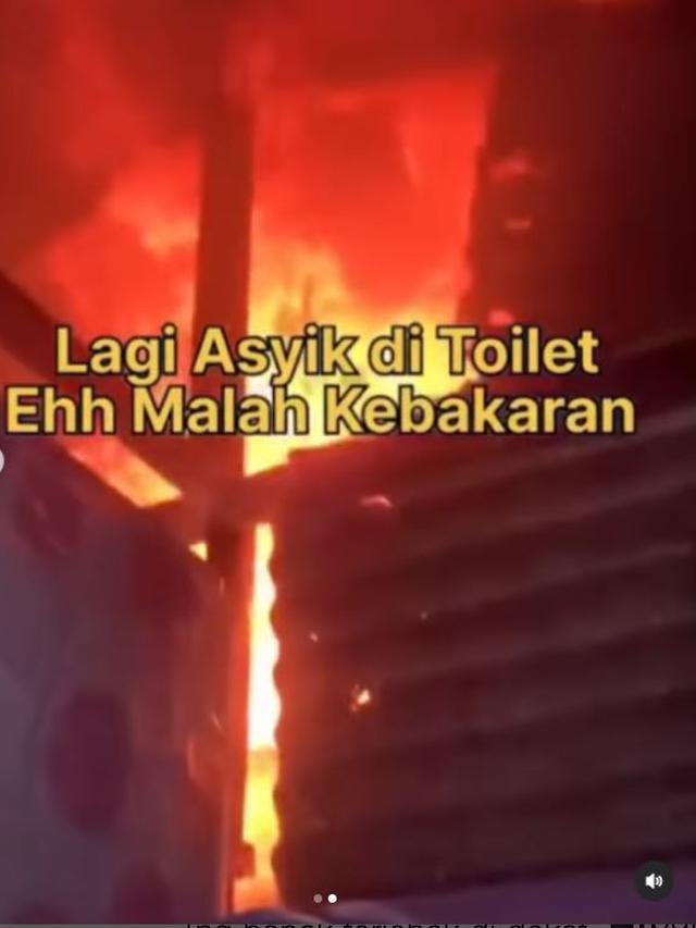 Momen Pemuda Masih di Toilet saat Kebakaran, Netizen: Kameramen Selalu Selamat